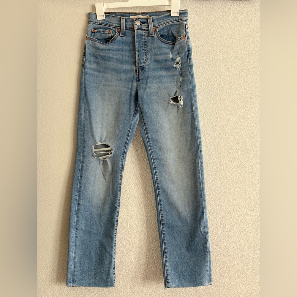 Distressed Light Blue Jeans